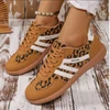 Mix Color Women's Autumn Sneakers Fashion Splicing Flat Heel Vulcanized Shoes Female Lace-Up Non-Slip Pu Leather Casual Shoes 6