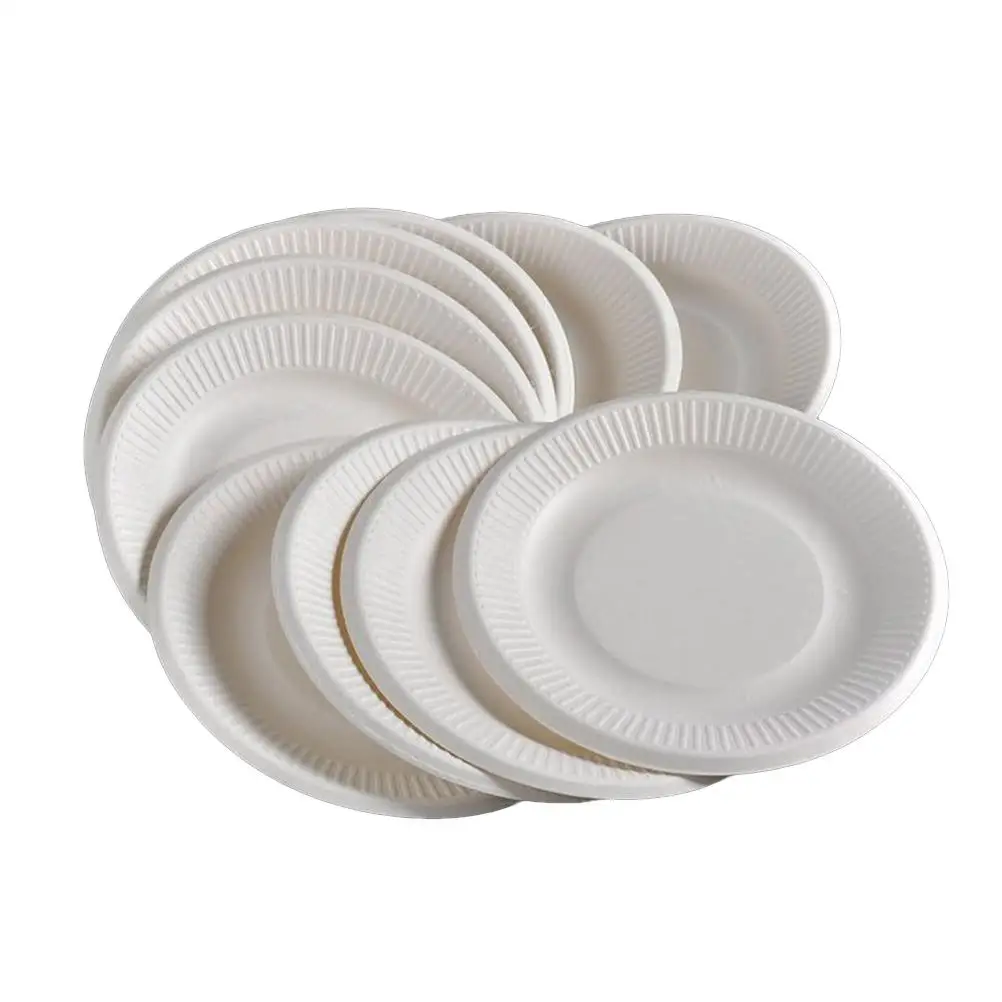 50 Pcs/lot Plastic Plates Disposable Elegant Dishes 50pcs Paper Plate Bone Spitting Plate Tableware for Paper Cardboard Units party tableware,disposable food trays