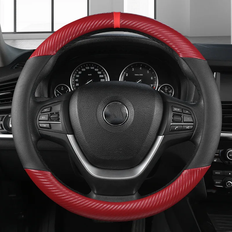 Steering Wheel Cover Fashion Universal Car Steering Wheel Cover Breathable Anti Slip Car Decoration Suitable 37-38cm