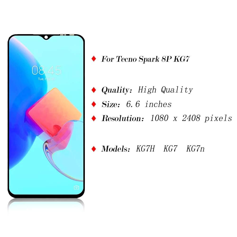 Tecno Spark LCD ÷ ġ ũ Ÿ ,  ü , Tecno Spark 8P KG7 KG7n KG7H, 6.6 ġ