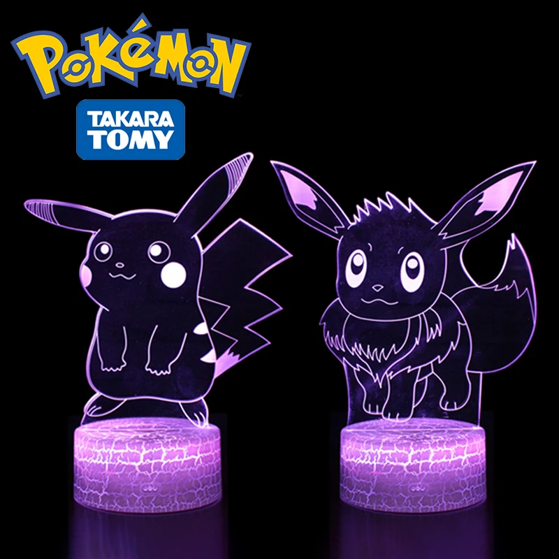 

Pokemon 3D Lamp Acrylic USB LED Night Lights Cartoon Pikachu Neon Lamps for Home Bedroom Kids Birthday Decorations Gifts Toys