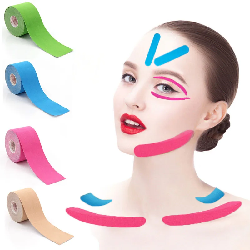 2.5CM * 5M Kinesiology Tape For Face V 라인 넥 아이 리프팅 링클 리무버 스티커 테이프 페이셜