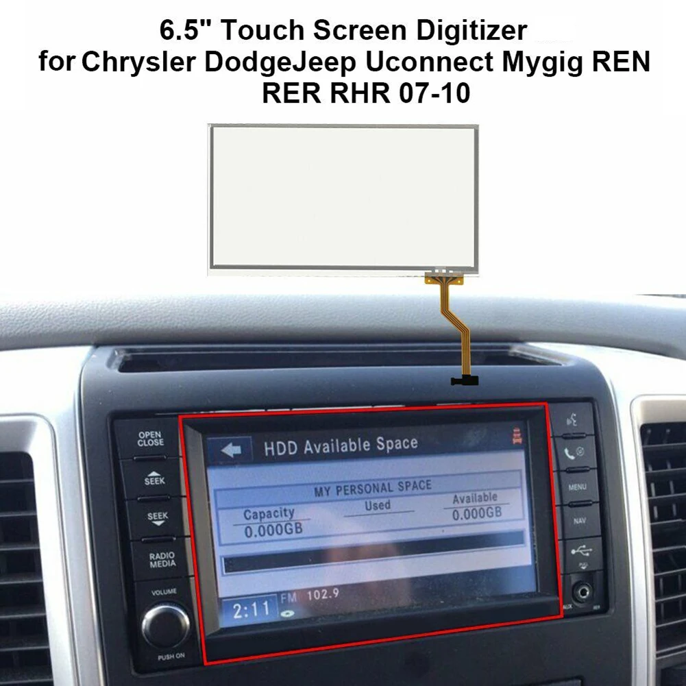 

6.5 Inch New Touch Screen Glass Digitizer 8-Pin 5V LQ065T5GG64 LQ065T5DG02 For Chrysler 300 Aspen For Dodge For Jeep For Compass