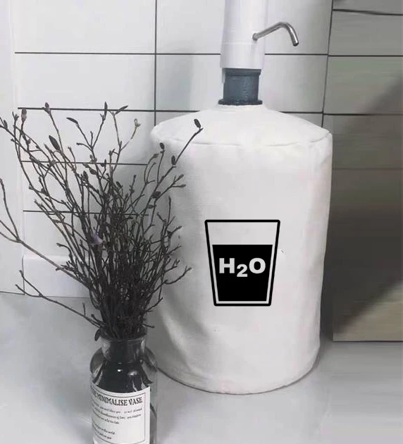 White Letters Water Dispenser Cover Sunscreen Bucket Cover Beautiful and Dustproof Versatile Beige Water Dispenser Dust
