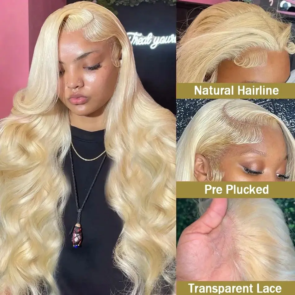 613 Hd Lace Frontal Wig 13x6 Body Wave Human Hair Wigs Brazilian 220 Density Pre Plucked Blonde transparent Lace Front Wig 30 In 2