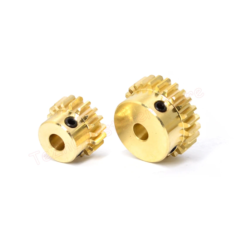1pc 15T-50T 1M Brass Spur Gear 1 Module 15 16 18 20 22 24 25 28 30 40 50 Teeth Motor Gears with Step Bore 4 5 6 7 8 10 12mm