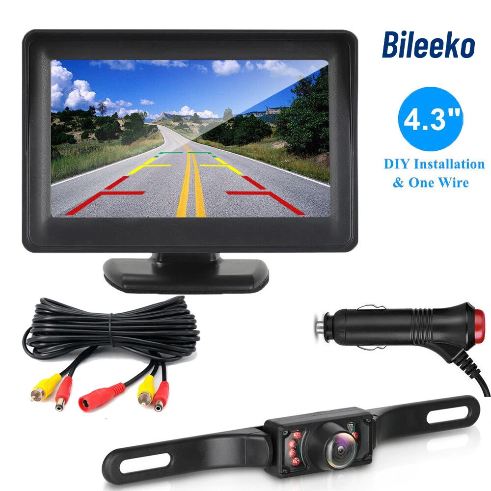 

Car Rear View Monitor Camera Kit TFT LCD Car Monitor 4.3 Inch Screen Night Vision Reverse Backup Parking Assistance