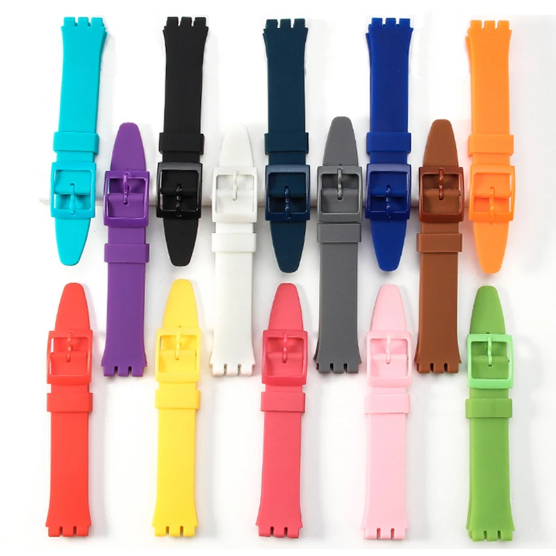 12mm 16mm 17mm 19mm 20mm Bunte Silikon Armband Armband für Swatch Wasserdichte Gummi Ersetzen Band uhr Zubehör