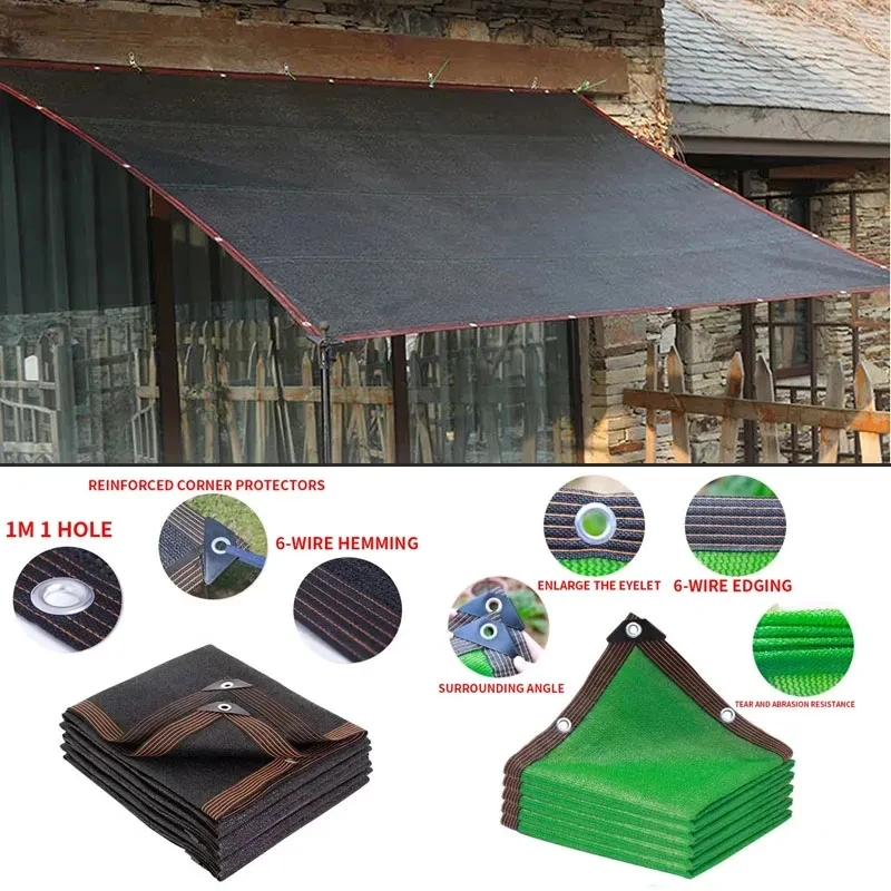12 Pin Sun Shading Ratio 90% Anti-UV HDPE Black Balcony Garden Greenhouse Succulents Pool Sunshade Sun Shade Netting