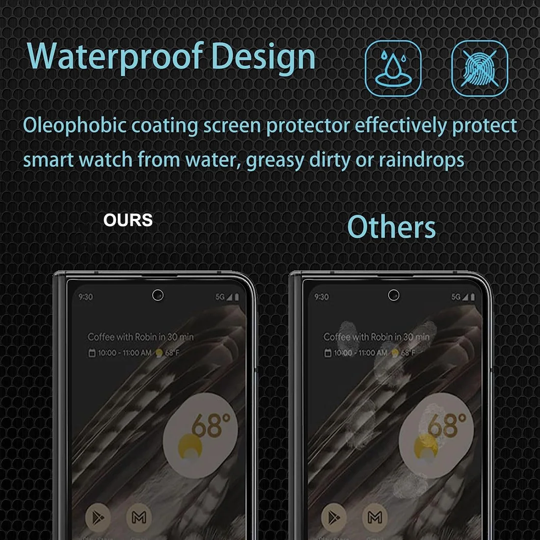 [2 Pack]Film Anti-Spy Privacy Screen Protector Tempered Glass+[2 Pack]Camera Lens Protector For Google Pixel Fold 5G (2023) — view 5