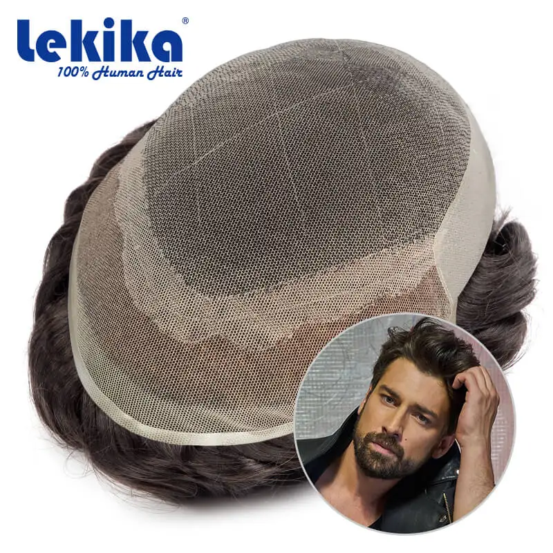 

New OCT Toupee Wigs Prosthesis For Men 100% Natural Human Hair Man Wig Lace and Pu Male Hair Men 6 Inch Male Wig Free Shipping