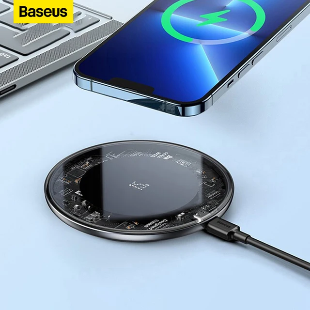 46965-317b26.jpg Baseus – chargeur sans fil rapide 15W, pour iPhone 14 13 12, Airpods Visible Qi