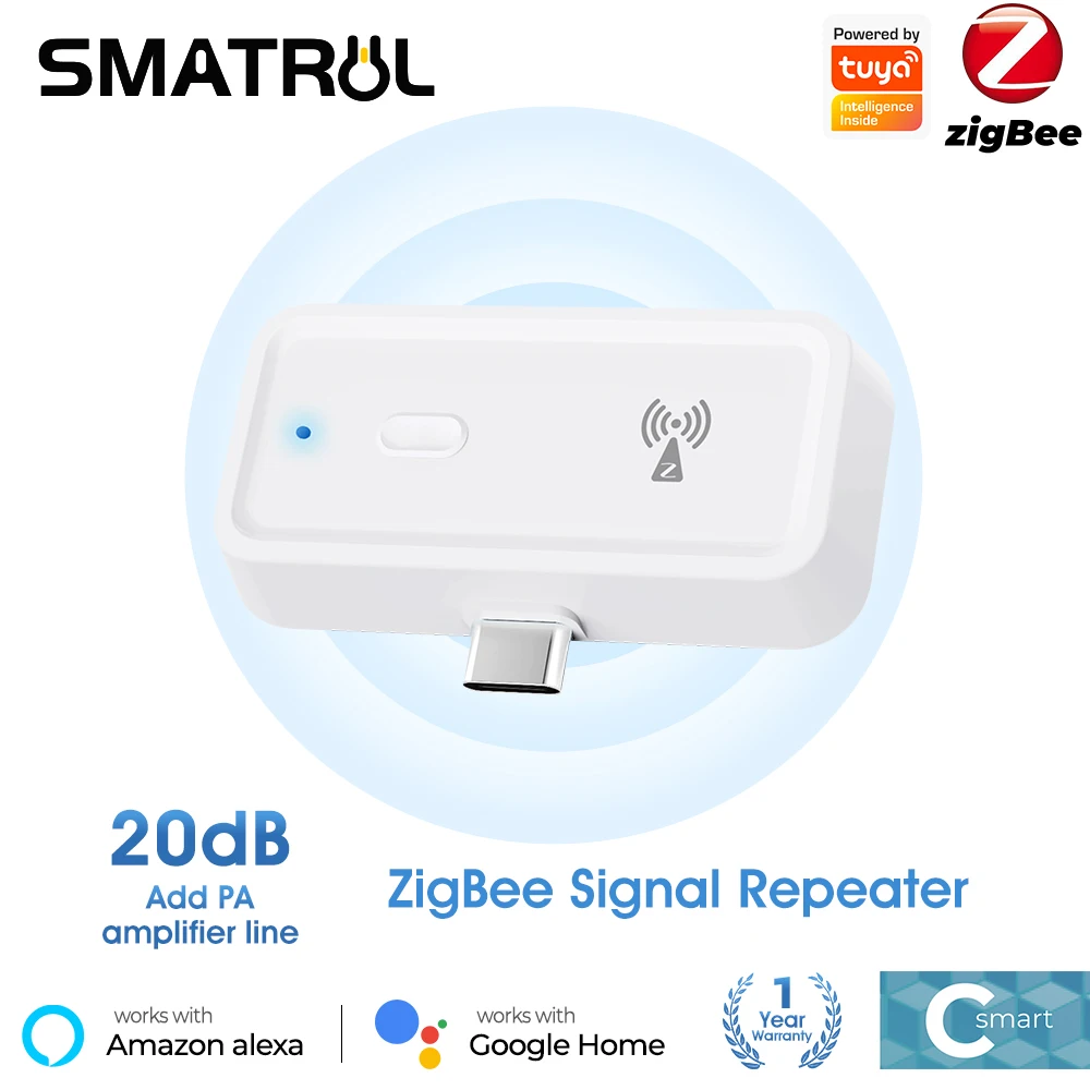 Smart Tuya Zigbee wireless signal repeater Type-C signal amplifier for ZigBee gateway hub smart life APP