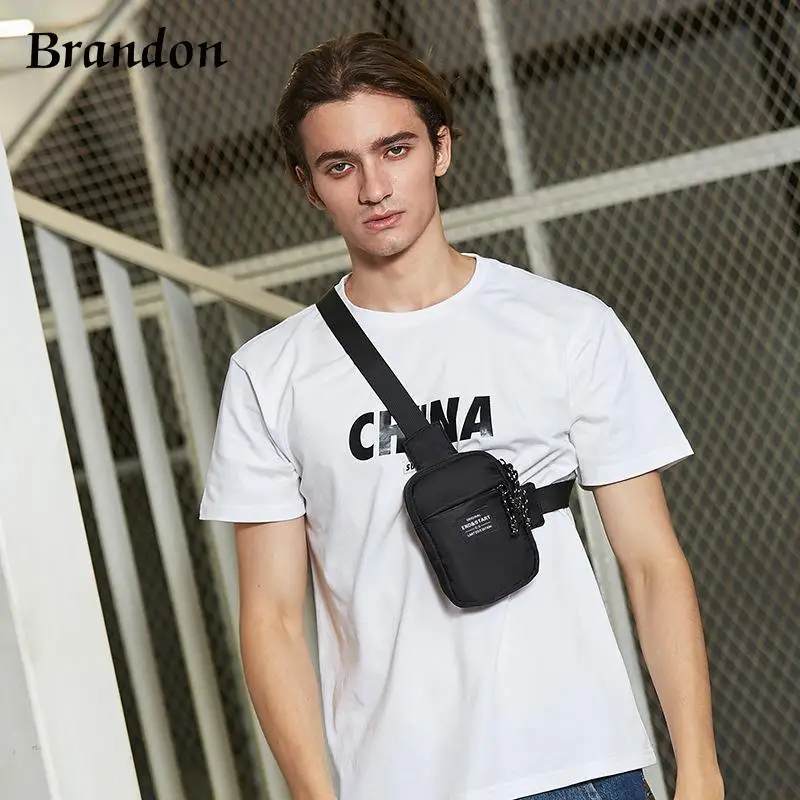 

High quality men's high-end minimalist chest bag versatile fashion trend outdoor lightweight shoulder bag casual crossbody bag