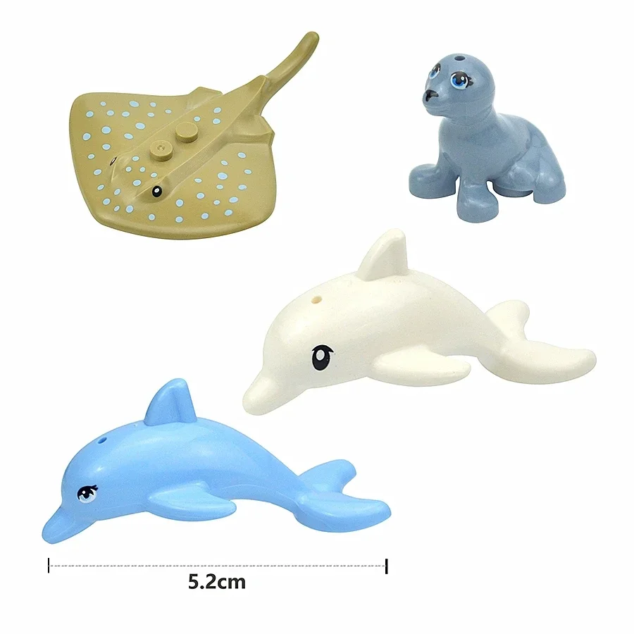 thumbnail image 1 of Bloques de construcción de animales MOC, escena de partículas pequeñas, tigre, oveja, pato, caballo, ballenas, modelo educativo, zoológico, regalo ensamblado, ladrillos de juguete DIY, 1 of 5