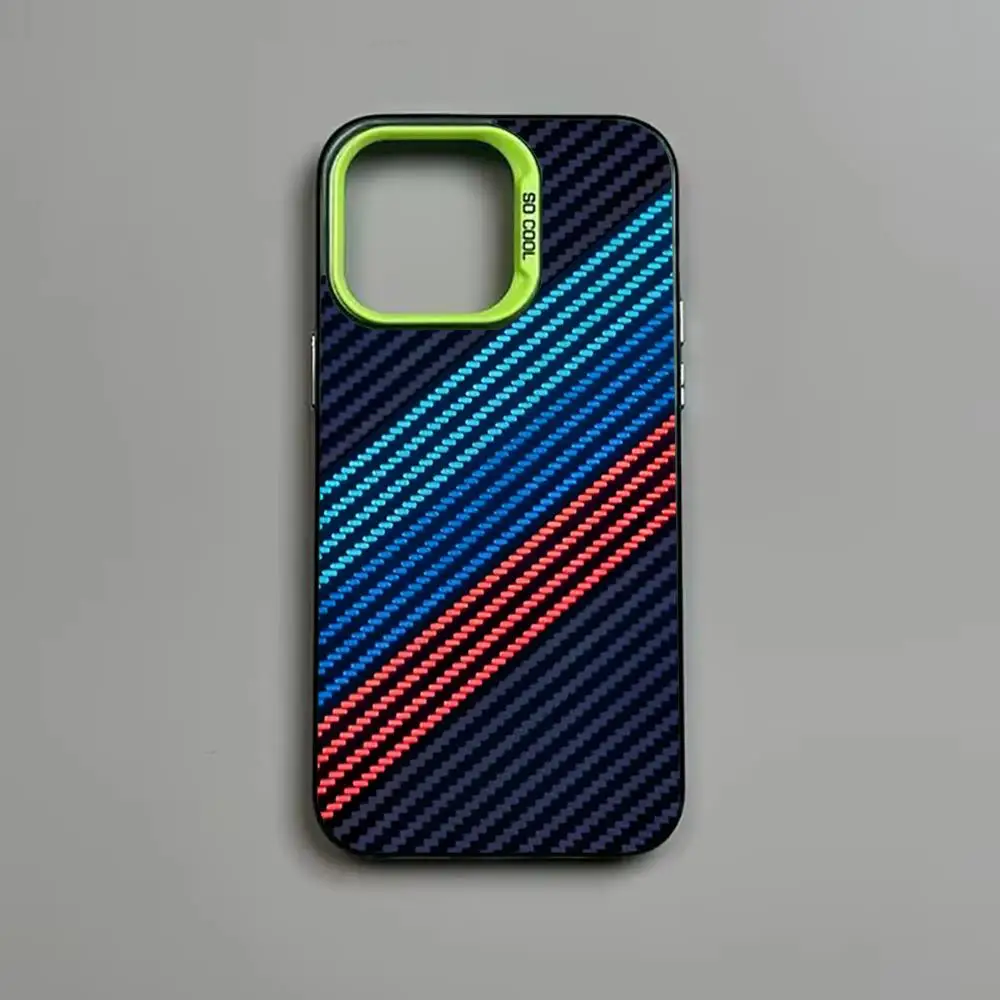 Sleek Carbon Fiber Pattern Shockproof Phone Case - Anti-Fingerprint Protection