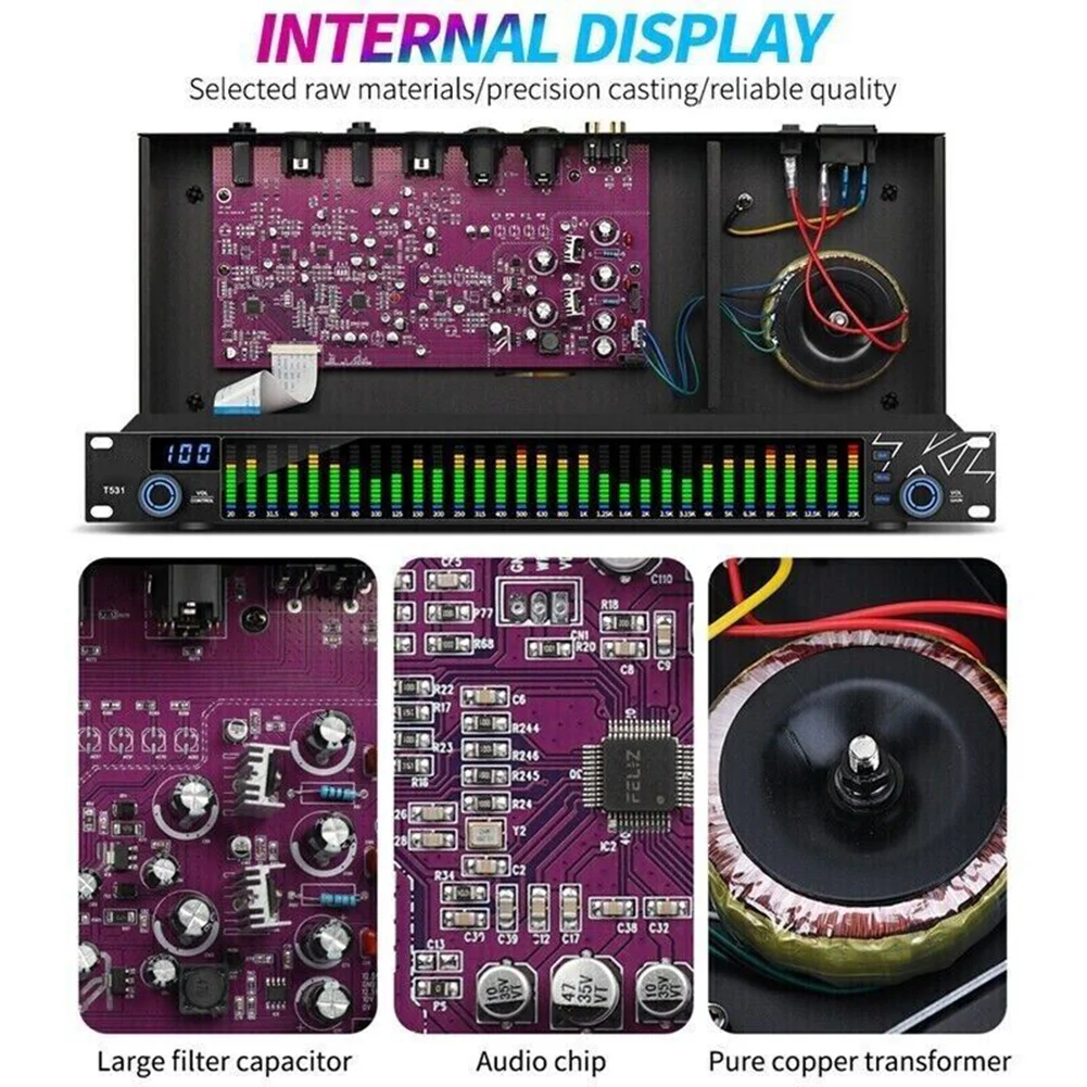 AS1000 Luce Ritmica Display Spettro Musicale a Colori per Armadio 2P3 3U