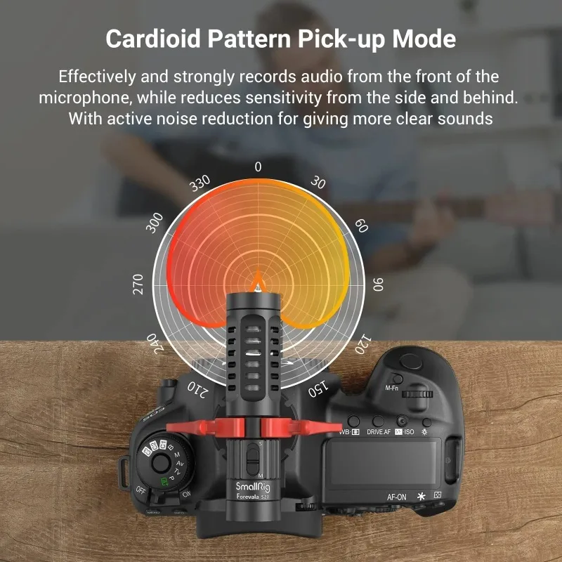 SmallRig S20 온카메라 마이크(쇼크 마운트 포함) 비디오 마이크 스테레오 마이크(iPhone 및 스마트폰용 DSLR 카메라용)