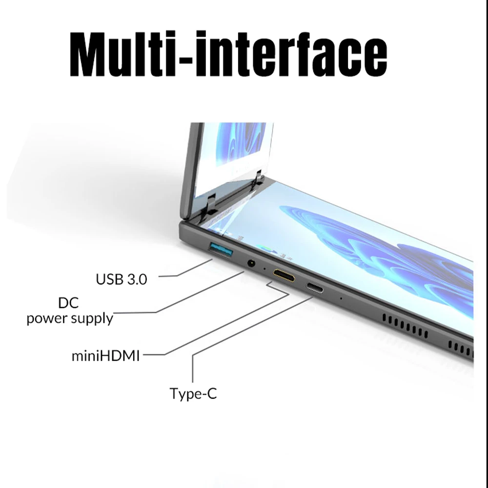 CRELANDER Mini Laptops 14 Inch 2240*1440 Double Touch Screen Intel Processor Foldable Tablet PC Windows11 Dual Screen Laptop 5