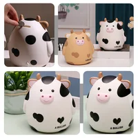 Camping Cookware Cartoon Piggy Bank Lovely Ceramics Cow Design Baby Warming Tray 2