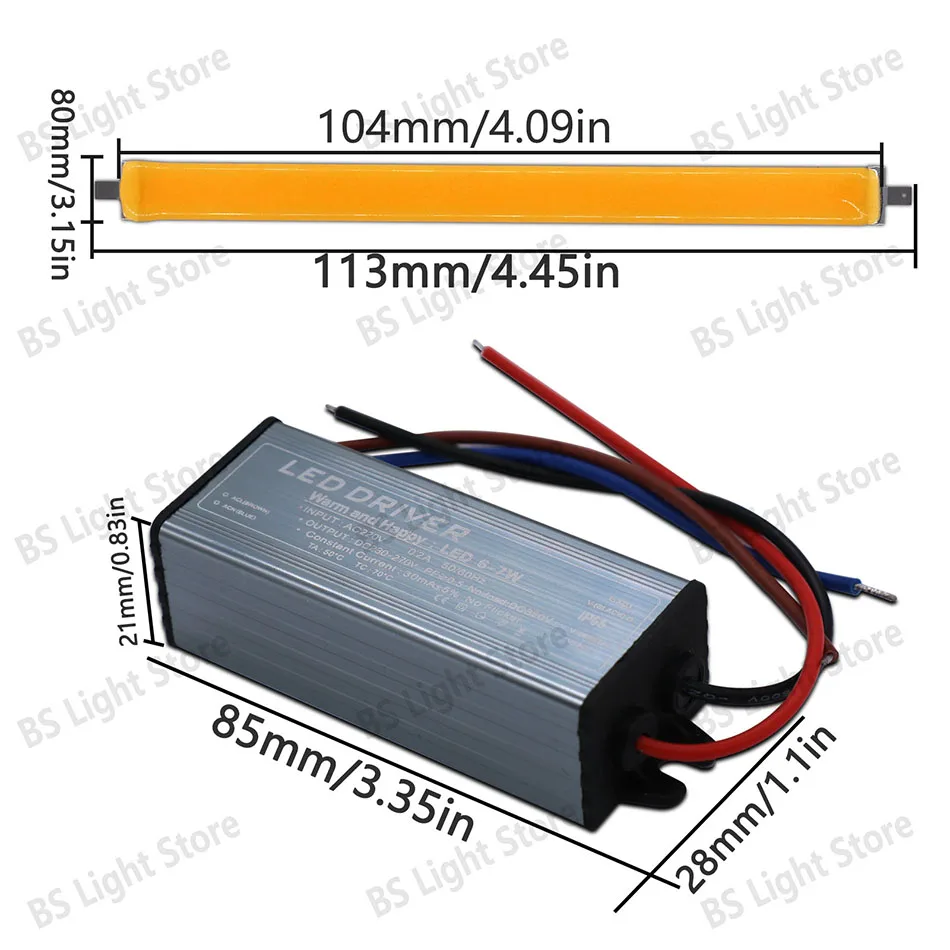 Ein Set AC220-240V LED Perlen/Treiber Transformator Hochdruck Keramik Filament LED Matrix Glühbirnen Streifen Wandleuchte warmweiß – Detail 4