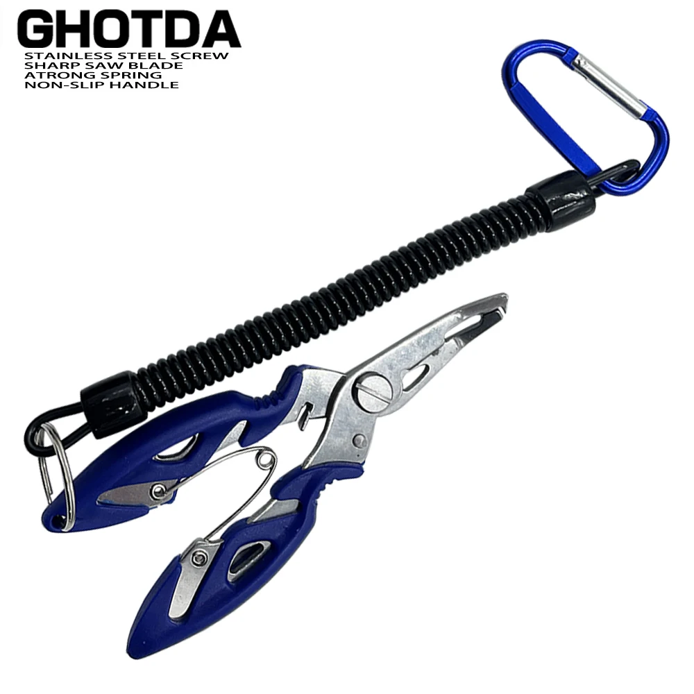 Multi Functional Fishing Pliers Scissors Line Cutter Hook Remover Fishing  Clamp Accessories Tools With Lanyards Spring Rope