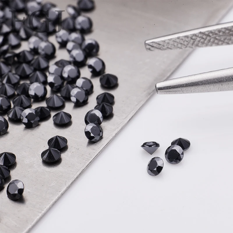 Moissanit-Losesteine, runder Schliff, 0,7 mm-12 mm, volle Größe, schwarze Farbe, feine Qualität, für Damenringe, Ohrringe, Anhänger, Schmuckdesign – Detail 2