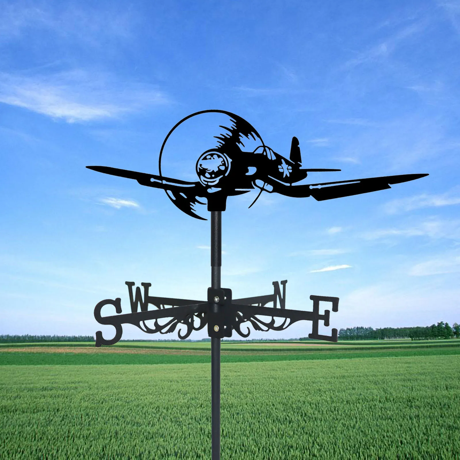 FighterWeathervaneSilhouetteArtBlackMetalAirForceWindVanes