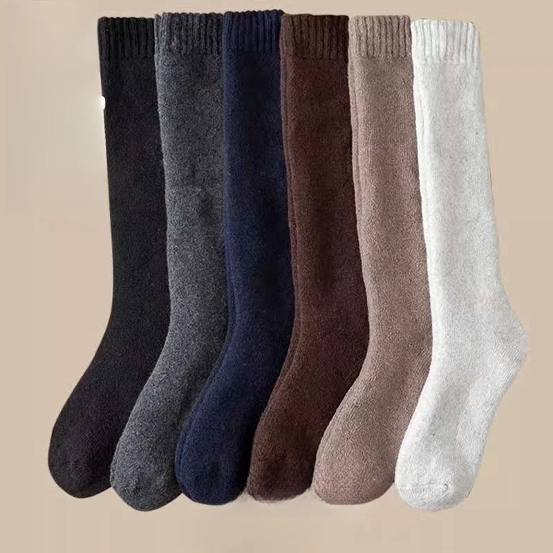 Men's Luxury Winter Wool Knee-High Socks - 3 Pairs