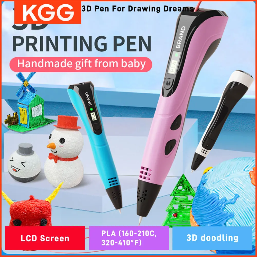 3D Printing Pen LCD Display Screen 0.7mm Diameter 1.75mm PLA DIY Drawing Children Toys
