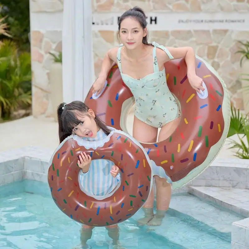 Donut Swimming Ring Inflatable Swimming Pool Beach Toys Portable Supplies PVC Summer Water Mattress Kids Toys