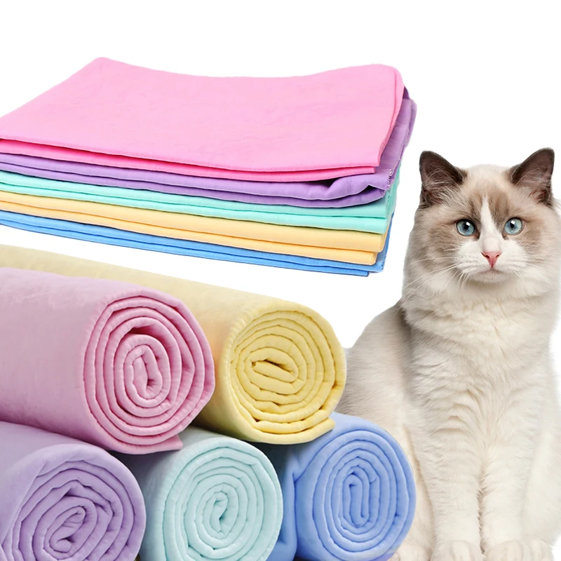 66x43CM PVA Soft Material Blue Purple Drying Bath Towel Multifunction Pet Towels Cat Dog Special Absorbent Towel Pet Supplies 25