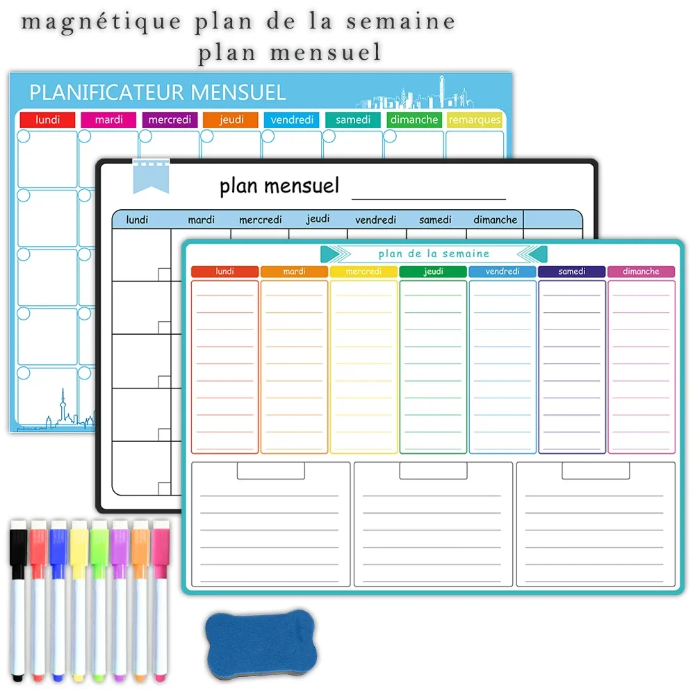Magnetic Calendar Dry Erase Whiteboard Magnetic Whiteboard Magnetic Dry Erase Board Whiteboard Wall Sticker A3 Weekly & Monthly Planner With Spanish,French,English.Magnetic Dry Erase Whiteboard Fridge Sticker Calendar Bulletin Board 3836002 A3 Weekly & Monthly Planner With Spanish,French,English.Magnetic Dry Erase Whiteboard Fridge Sticker Calendar Bulletin Board