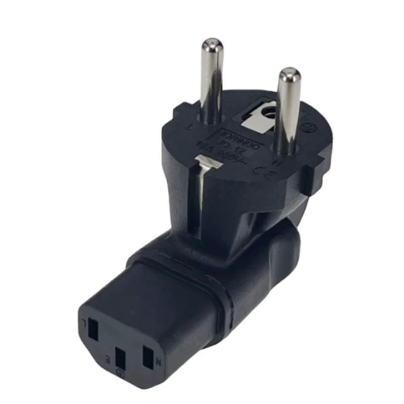 EU to C13 conversion plug adapter 16A250V European pround 2 pins 4.8mm schuko Type F wire grounding converter for change plug