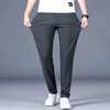 Summer Thin Men's Casual Pants Solid Color Classic High Elastic Straight Soft Casual Fashionable Non-iron Long Trousers Male 2