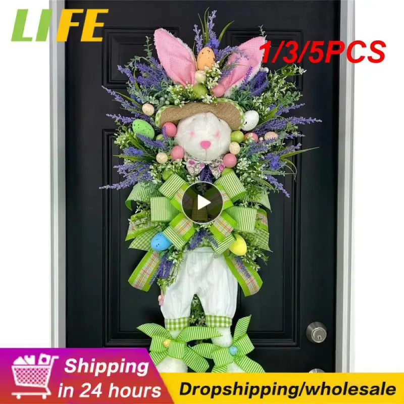 

1/3/5 шт. Новый Пасхальный венок в виде зайчика, искусственная настенная декорация, счастливый Пасхальный кролик, домашняя фотосессия, фестиваль