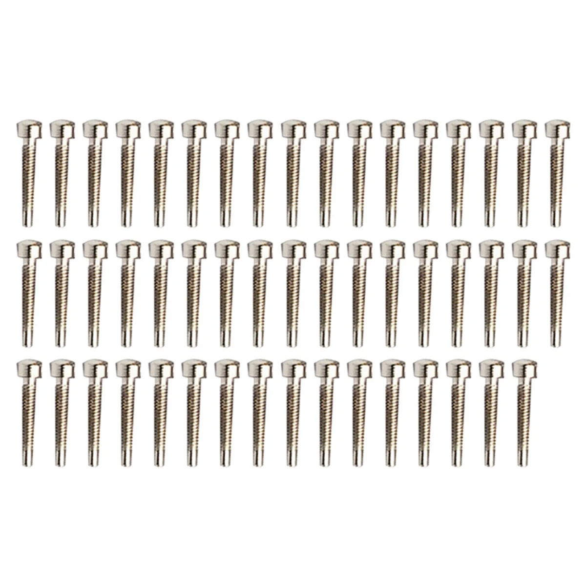 BAAU 50pcs Pickup Metal Pins-One Word-Closing 3x21MM/5.0MM (Diameter 3.0MM) Guitar Pickup Parts Screw Rods Silver