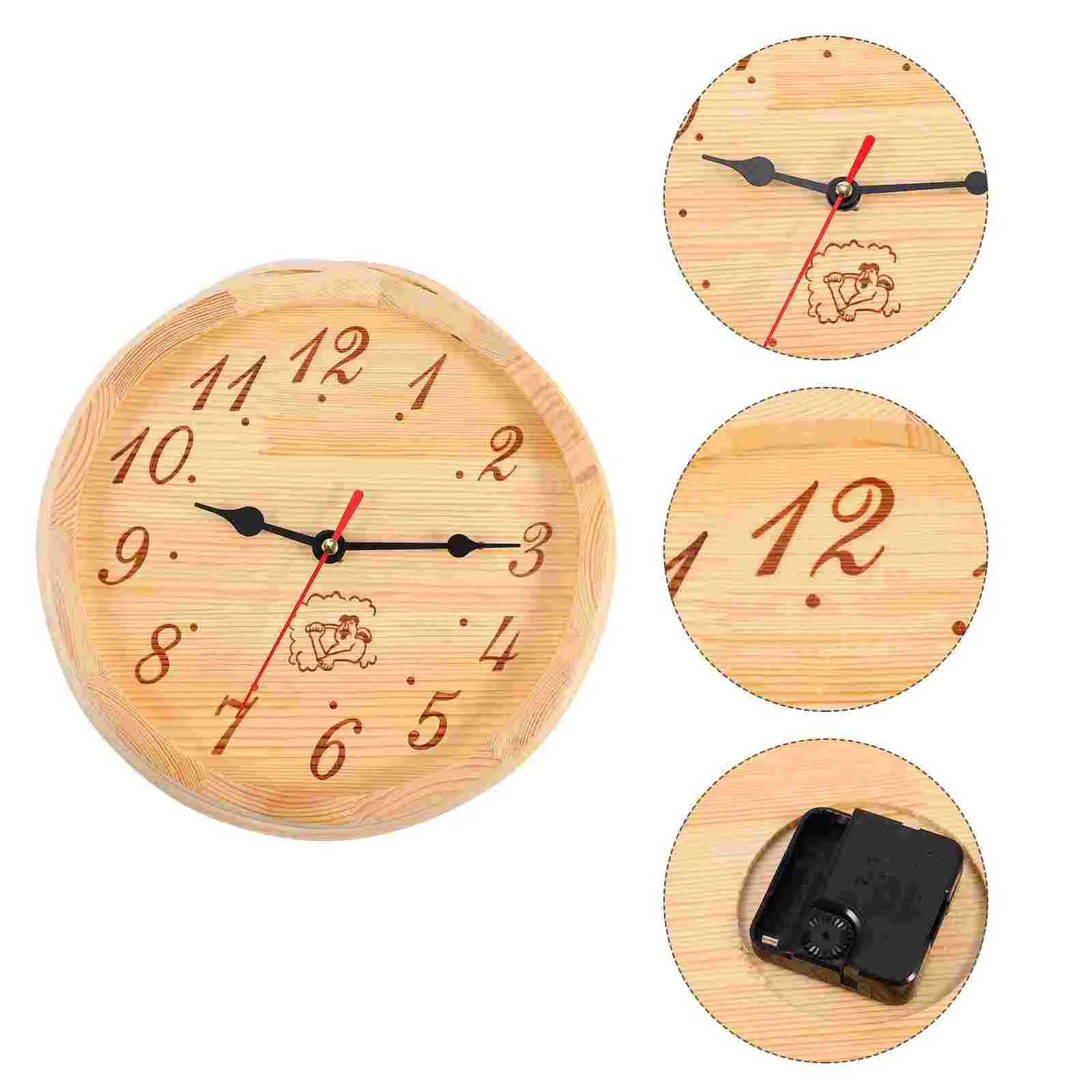 Sauna Wooden Clock Wall Decor Decorative Timer Room Equipment Steam for Hanging Digital 5