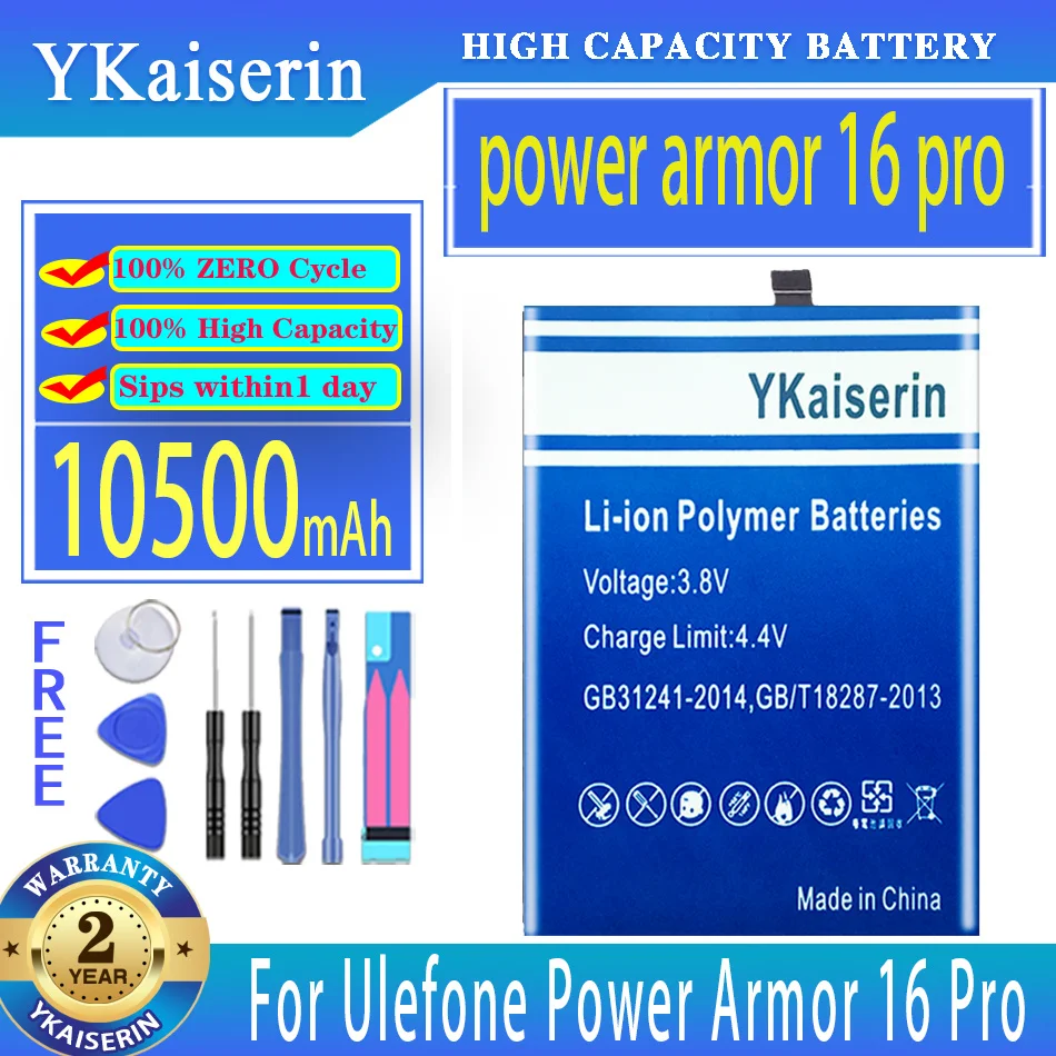 

YKaiserin Battery power armor 16 pro (3103) 10500mAh For Ulefone Power Armor16 Pro 16Pro Bateria
