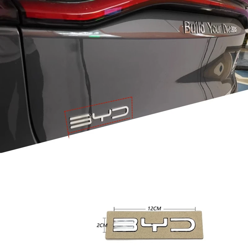 Car Stickers Car Fender Emblem Badge 3D ABS Chrome Black BYD Emblem Letters Stiker Car Trunk Badge for BYD SEAL QIN HAN SONG Plus ATTO3 SEAL U
