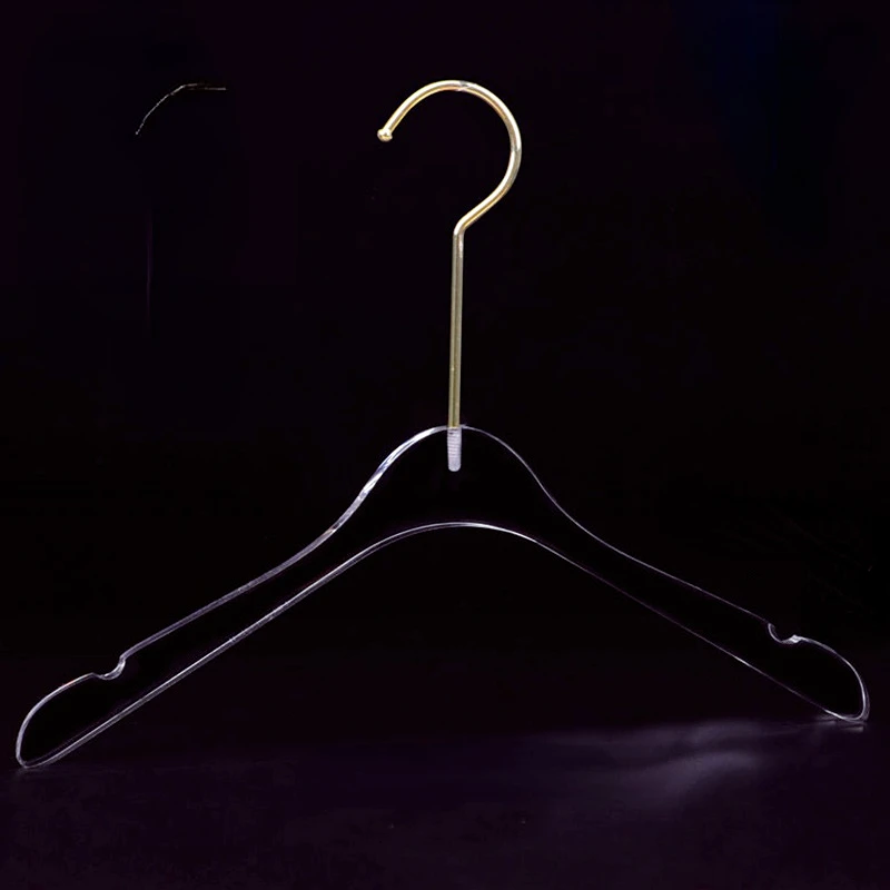 6 pcs Transparent Acrylic Clothes Hanger Racks Half Dozen Clear Hangers Ideal For Store Display Logo Customizable Wholesale 5