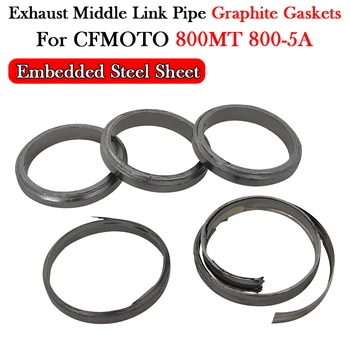 For CFMOTO 800MT CF800-5A 2021 2022 Motorcycle Exhaust Muffler Moto Escape Link Pipe Graphite Gaskets Seal Prevent Leaks O-Ring