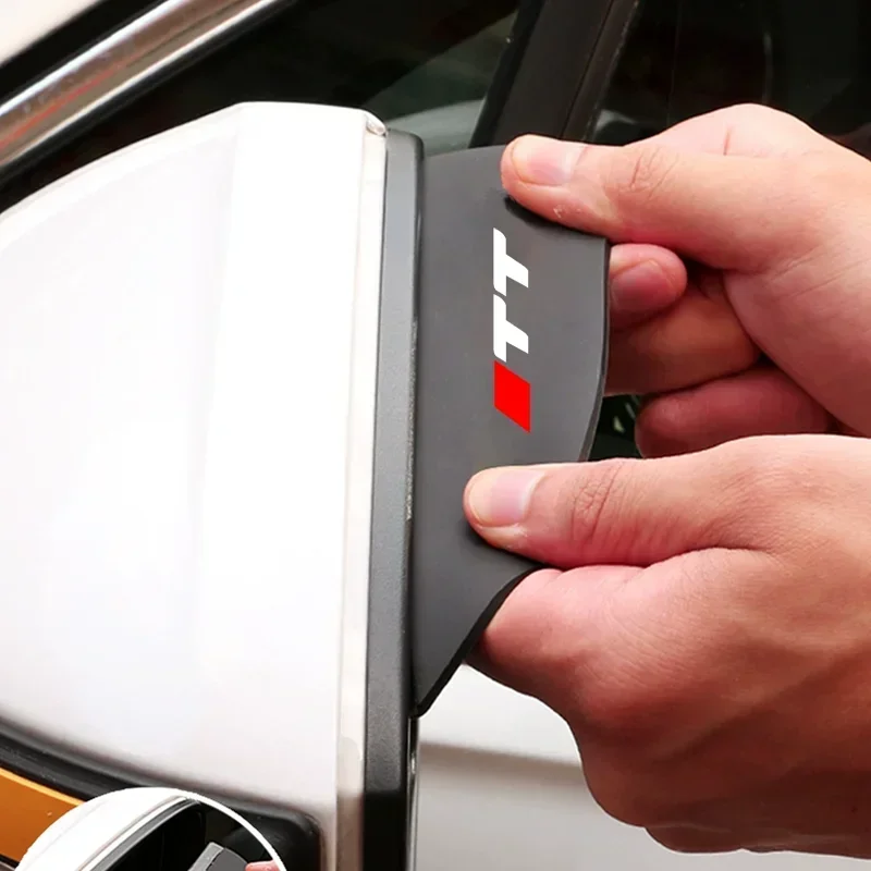 2CS Car Rearview Mirror Rain Eyebrow For Audi A1 A3 A4 A5 A6 A7 A8 Q3 Q7 Q8 TT Rearview Visor Rain Cover Auto External Accessory