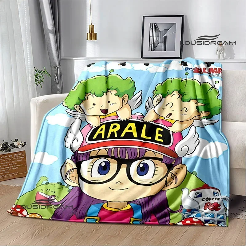 Doctor Slump cartoon printed blankets Flange Warm blanket soft and comfortable blanket picnic blankets bed linings birthday gift 3