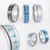 Luminous Viking Runes Men Fidget Rings Stainless Steel Jewelry Punk Rock Rotatable Fashion Accessories for Women Gift Wholesale 6
