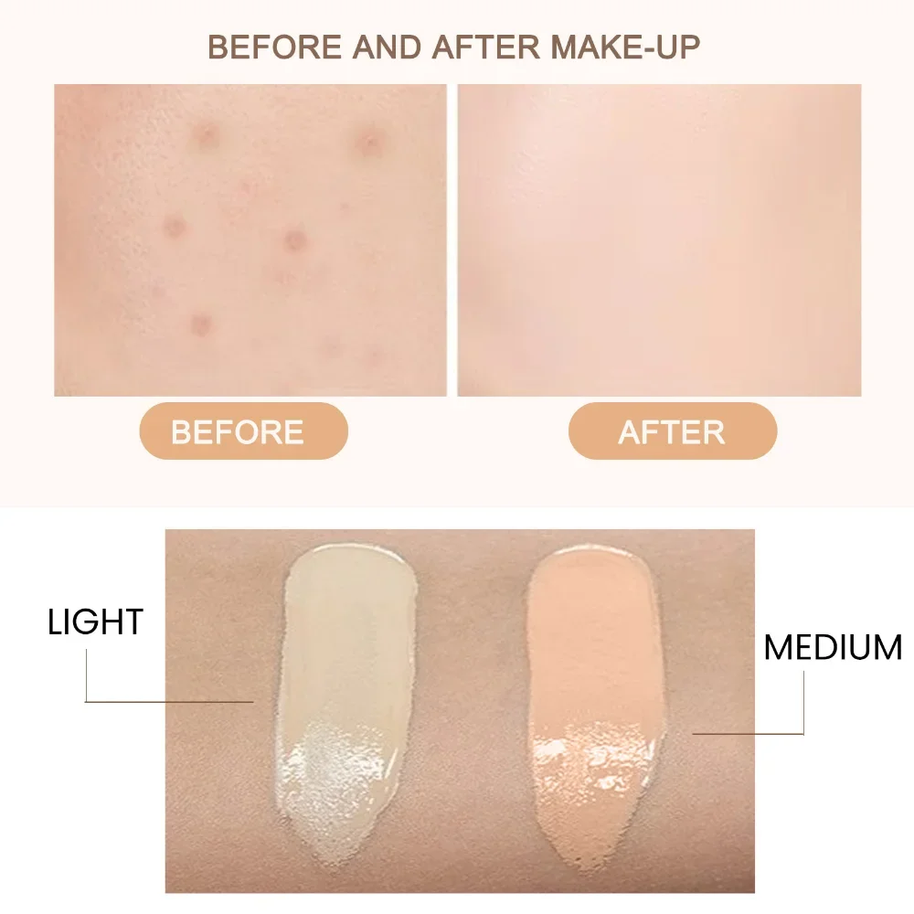 30ML CC Cream Natural Concealer Liquid Foundation Waterproof Long Lasting Isolation BB Cream Brightening Oil-control Base Makeup 3