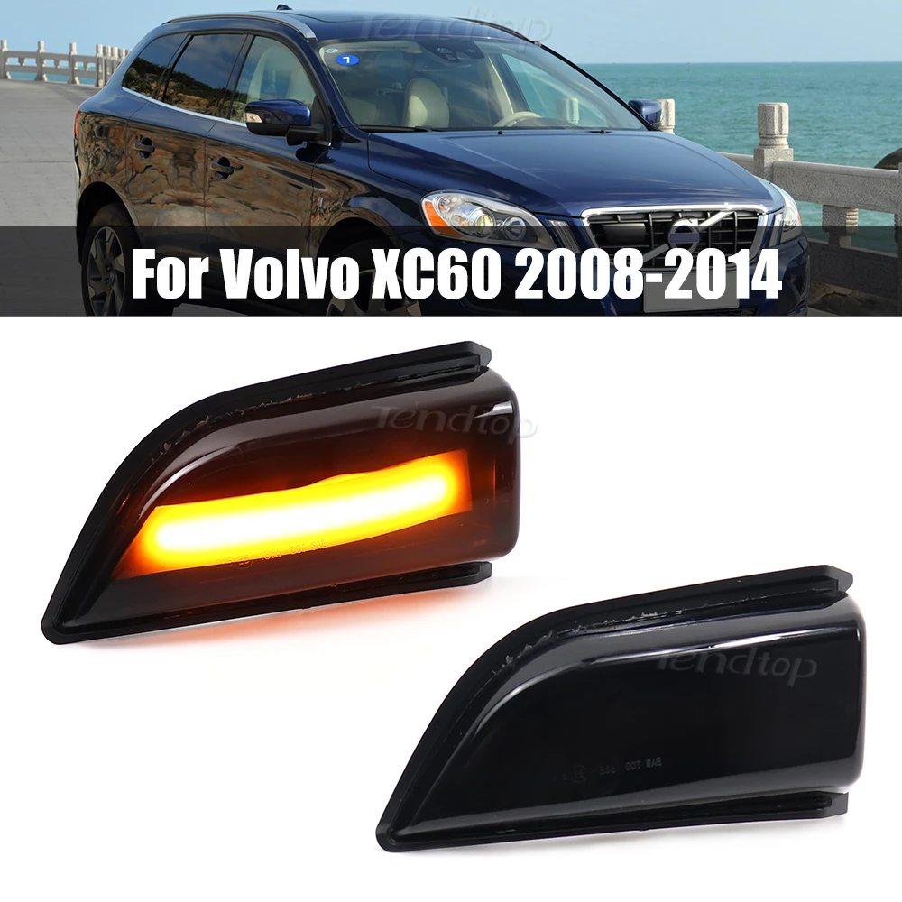 

For Volvo Dynamic LED Turn Signal Lights Rearview Mirror Indicator Blinker Repeater for XC60 2008 2009 2010 2011 2012 2013 2014