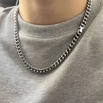 Stainless Steel Cuban Chain Necklace Bracelet