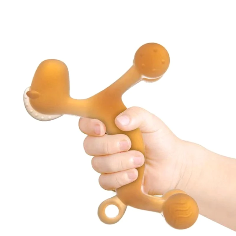 Silicone Baby Teether BPA Free Liquid Silicone Baby Chewing Toys Cartoon Shape Newborn Rodent Handhold Molar Teether Stuff