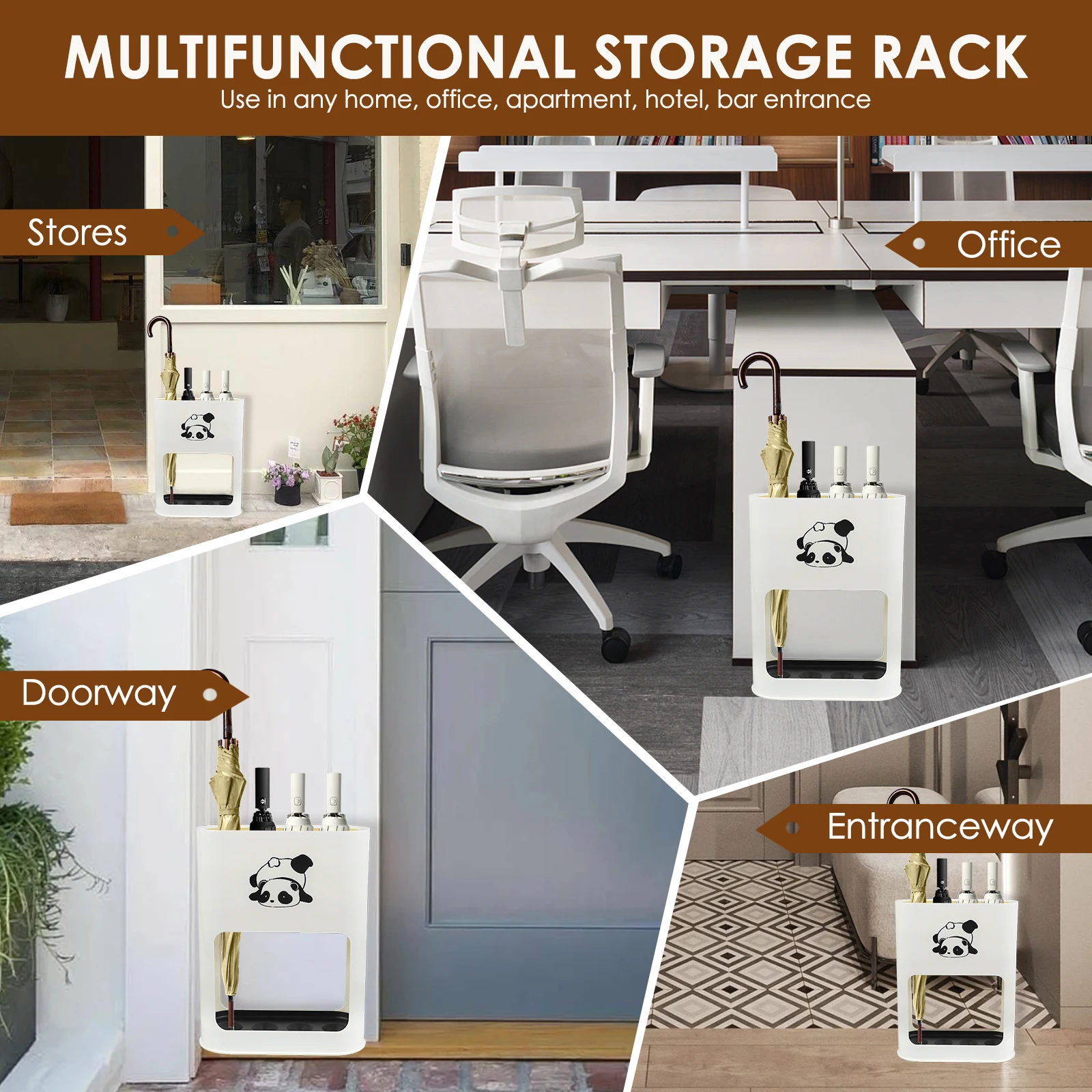 ABS Umbrella Stand Holder with Removable Drip Tray for Indoor Storage